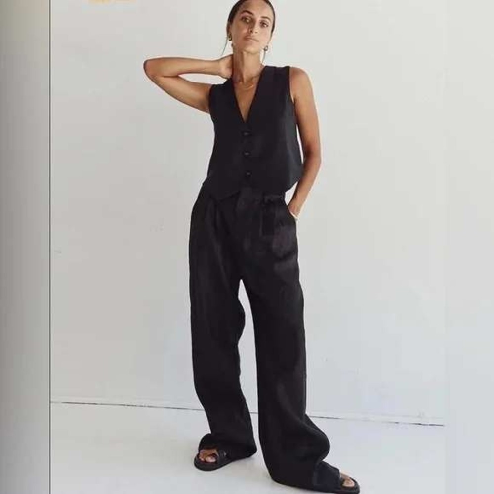 Commense Cotton Casual Pants Set two pieces black size M